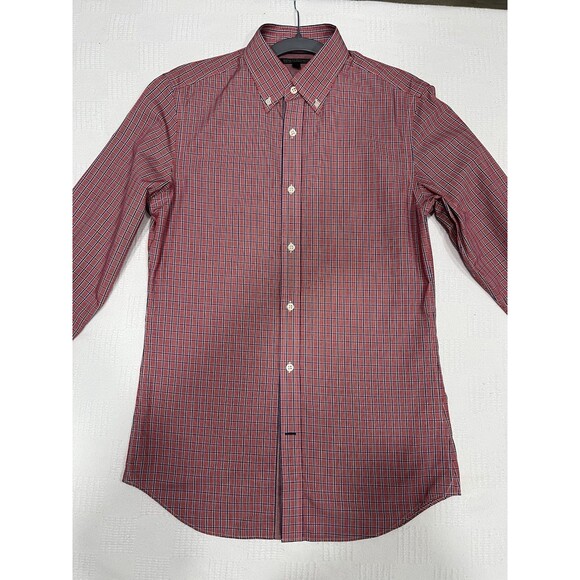 Banana Republic long sleeve button up shirt tailored slim fit Small check Plaid - Picture 3 of 8